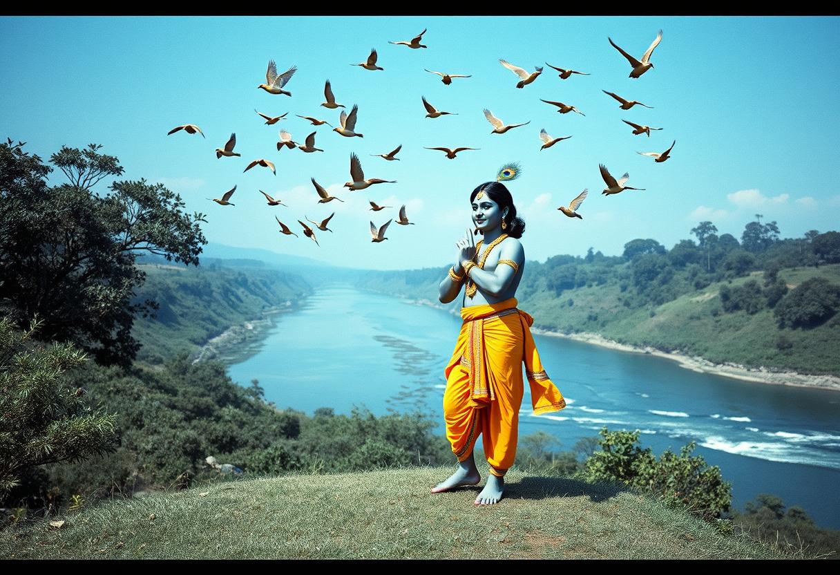 lord krishna janmasthami near river dhaarmi