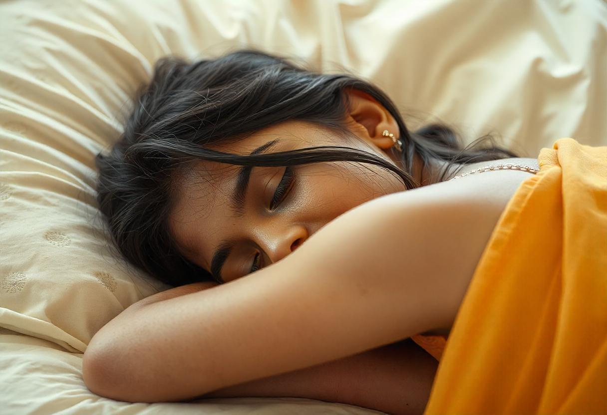 beautiful indian girl sleeping dhaarmi